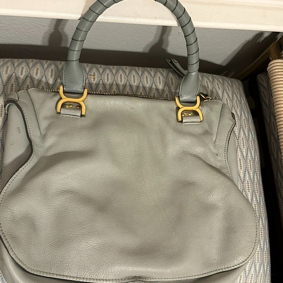 Chloe Marcie Medium Leather Handbag - Blue - Picture 5 of 9